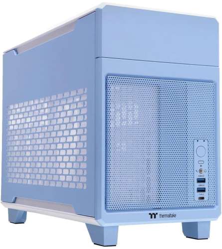 Корпус miniITX Thermaltake TR100 Hydrangea, Mini-Tower, без БП,  голубой [ca-11a-00sfnn-00]